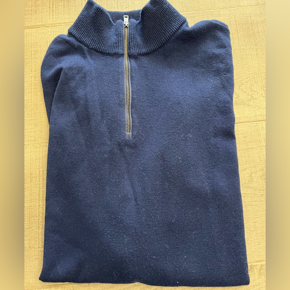Ralph Lauren Polo Men's Navy Sweater with quarter-Zip
